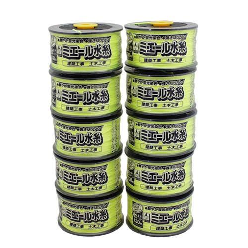 たくみ ミエール水糸 黄色 蛍光イエロー 極太 130m 10個組 No.4330 建築工事・土木工...