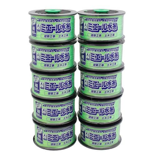 たくみ ミエール水糸 緑色 蛍光グリーン 細 500m 10個組 No.4316 建築工事・土木工事...