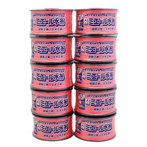 たくみ ミエール水糸 蛍光ピンク 細 500m 10個組 No.4312 建築工事・土木工事用