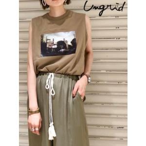 50%OFF Ungrid  アングリッド フォトプリントボックスタンク  20春夏. 112032733501 タンクトップ・ノースリーブトップス