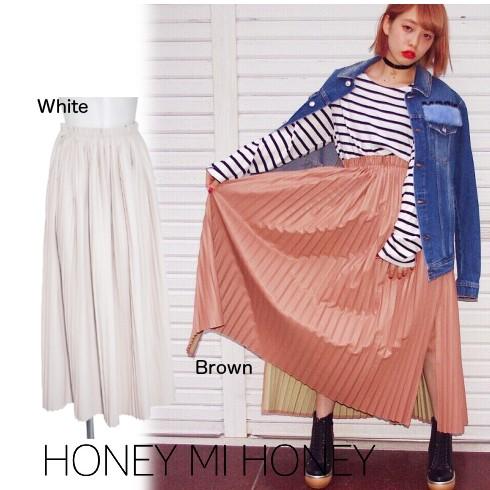 Honey mi Honey / ハニーミーハニー leather pleats skirt 16秋...