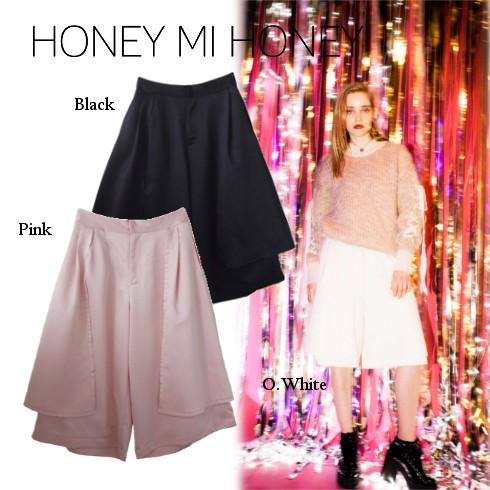 Honey mi Honey / ハニーミーハニー satin peplum gaucho pant...