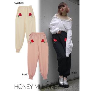 Honey mi Honey / ハニーミーハニー satin rose pants 17秋冬 17...