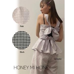 Honey Mi Honey ハニーミーハニー Ginghamcheck Backribbon Camisole 春夏 s Ta 17 キャミソール ベアトップ ビスチェ Antoniodomingo Es