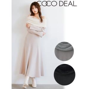 (セール50%OFF) COCODEAL / ココディール  フェザーオフショルAラインニットワンピ...