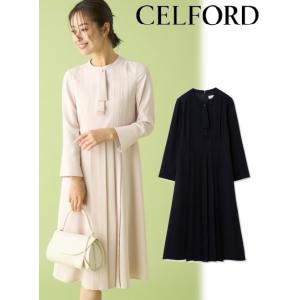 (期間限定20%OFF) CELFORD / セルフォード ボウタイプリーツワンピース  24春夏 CWFO241016｜hearty-select