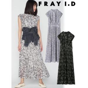 FRAY I.D / フレイアイディー プリーツデザインシフォンプリントワンピ  24春夏 FWFO...