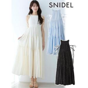 SNIDEL（スナイデル） ドットメッシュリボンモチーフサンダル 24春夏