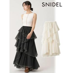 (期間限定10%OFF&amp;PT5) snidel / スナイデル  ボリュームラッフルティアードスカー...