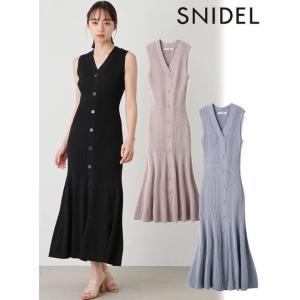 snidel /スナイデル  ノースリフロントボタンニットワンピース  24春夏.予約 SWNO24...