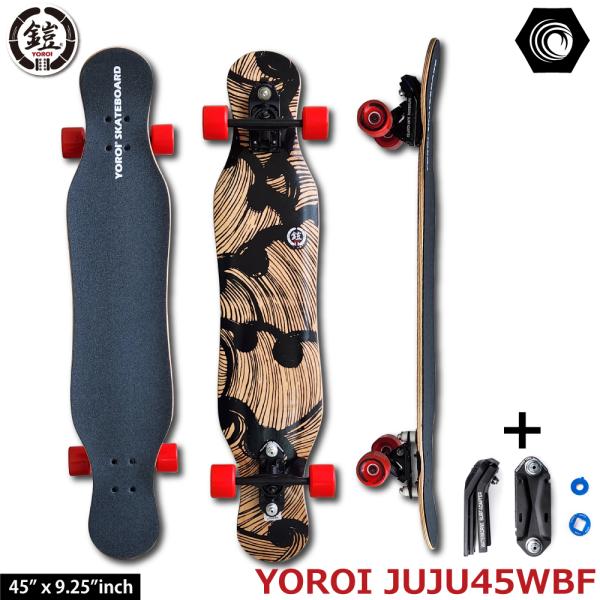 ロングスケートボード YOROI JUJU45WBF　スノボサーフィンオフトレ 高品質ロングスケボー...