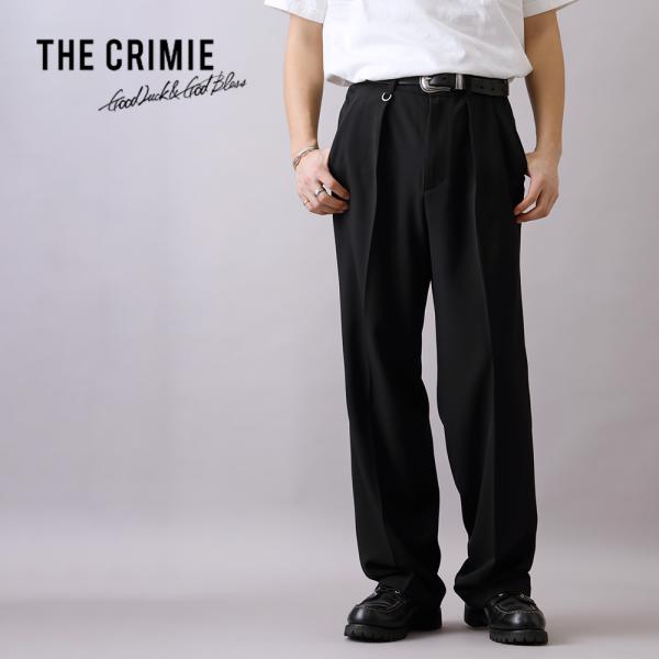 ワイドパンツ メンズ スラックス ストレッチ イージーケア ドレープ きれいめ CRIMIE M-X...