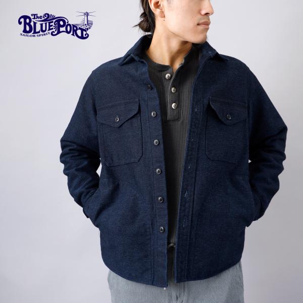 刺し子 シャツ ジャケット インディゴ  ライトアウター 羽織り 日本製 国産 BLUE PORT ...