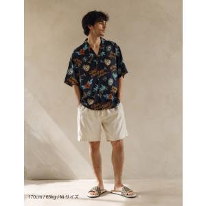 ハーフパンツ メンズ 夏 麻 ストレッチ 通気...の詳細画像1