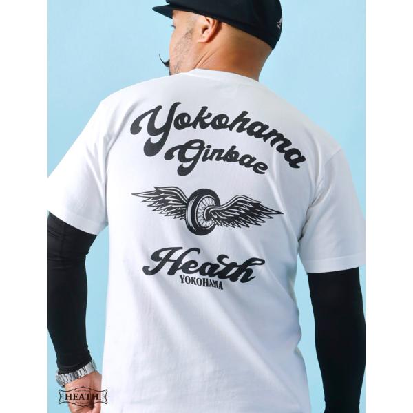 Tシャツ メンズ 半袖 厚手 バックプリント アメカジ 横浜銀蝿 HEATH S-2XL