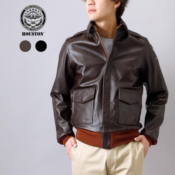 HOUSTON ヒューストン ut-8173 フライトジャケット ホースレザー  メンズ アウター ...