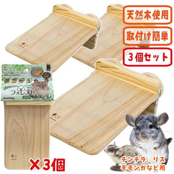 フォレストステージ スクエア【3個セット】/ケージ ゲージ 遊び場 ステップ 足場 リス モモンガ ...