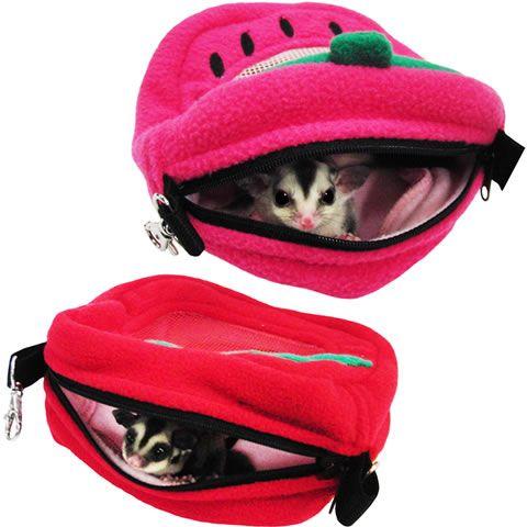 レインボー ミニアニマル フルーツポーチ/キャリー お出かけ 移動 バッグ ポーチ ハムスター シマ...