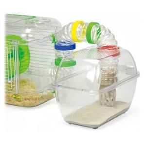 ジョイントバスハウス/砂浴び ケース 外付け 透明 大き目 ルックルック ルーミィ ハムスター サン...