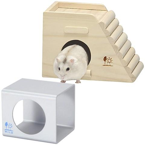 「ひんやり涼感キューブＭ」と「広葉樹ハウス(スロープ)」のセット/夏 ひんやり クール アルミ 寝床...