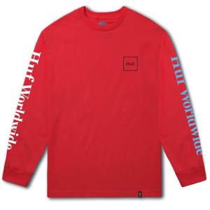 HUF Domestic L/S T-Shirt Red XL Tシャツ 送料無料｜hectarz-com