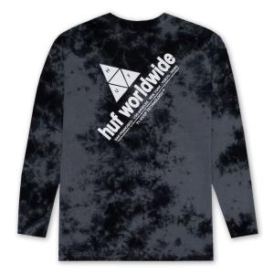 HUF Peak Logo Crystal Wash L/S T-Shirt Black S Tシャツ 送料無料｜hectarz-com