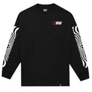 HUF X Spitfire Swirls L/S T-Shirt Black S Tシャツ 送料無料｜hectarz-com