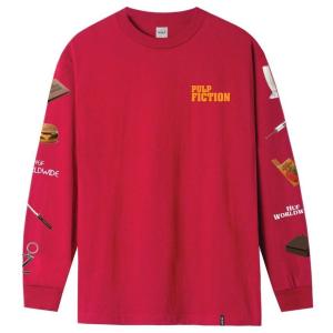 HUF Pulp Fiction Collage L/S T-Shirt Red S Tシャツ 送料無料｜hectarz-com