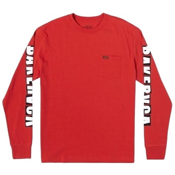 RVCA X Baker Ranson Long Sleeve T-Shirt Red L Tシャツ...