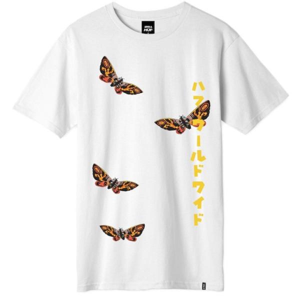 HUF Godzilla Mothra T-Shirt White S Tシャツ 送料無料