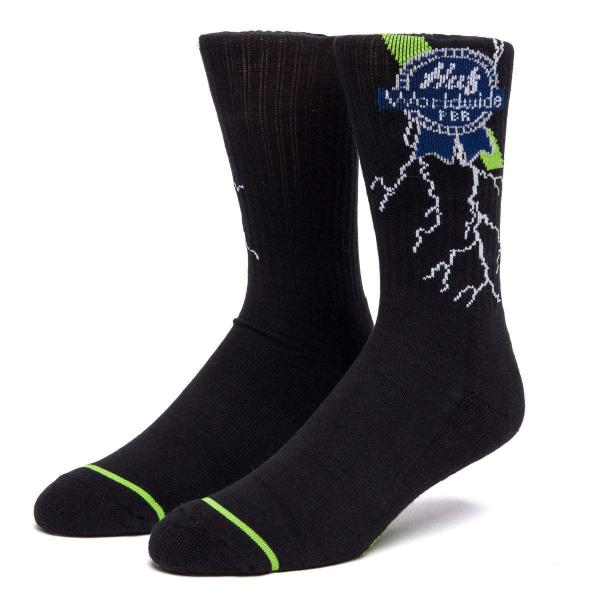 HUF PBR Lightning Crew Socks Black 靴下 ソックス 送料無料