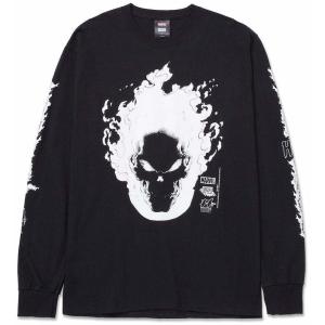 HUF Marvel Ghost Rider L/S T-Shirt Black S Tシャツ 送料無料｜hectarz-com