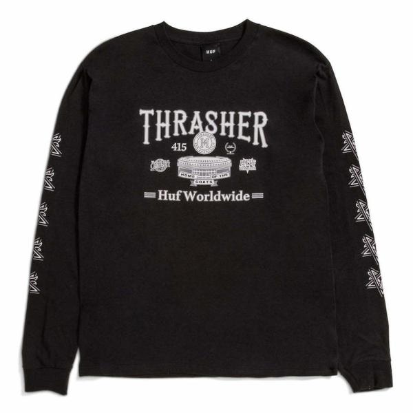 HUF Thrasher Monteray L/S T-Shirt Black XL Tシャツ 送料...