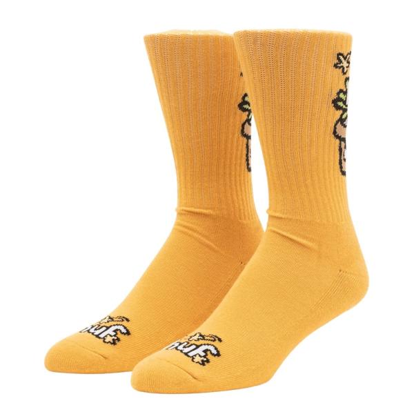 HUF Pot Head Crew Socks Yellow 靴下 ソックス 送料無料