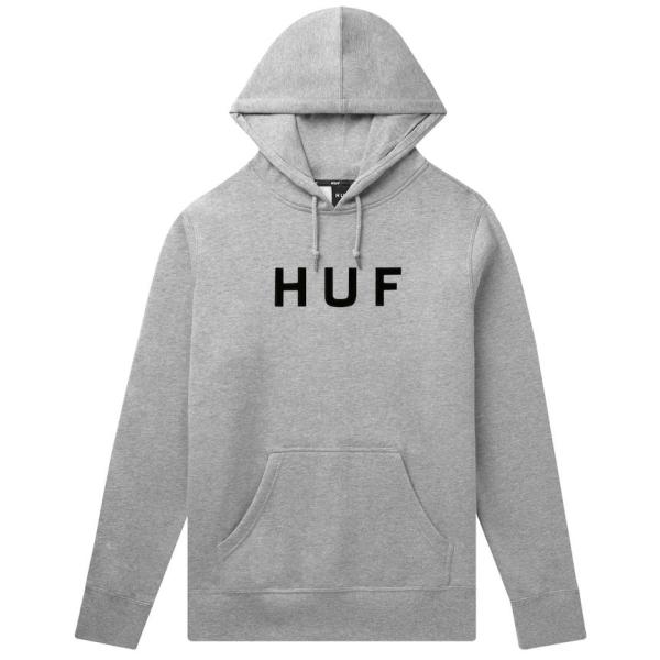 HUF Essentials OG Logo Pullover Hoodie Grey Heathe...