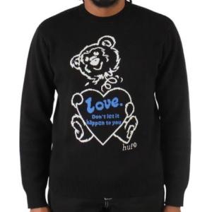 HUF Bad News Crewneck Sweater Black XL セーター 送料無料