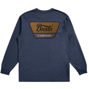 Brixton Linwood L/S T-Shirt Washed Navy/Golden Brown/Dusk S Tシャツ 送料無料｜hectarz-com