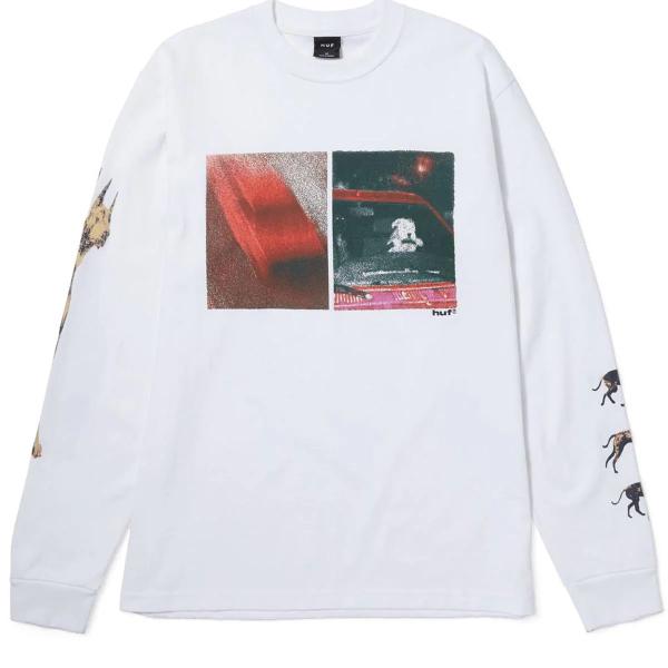 HUF Red Means Go L/S T-Shirt White L Tシャツ 送料無料