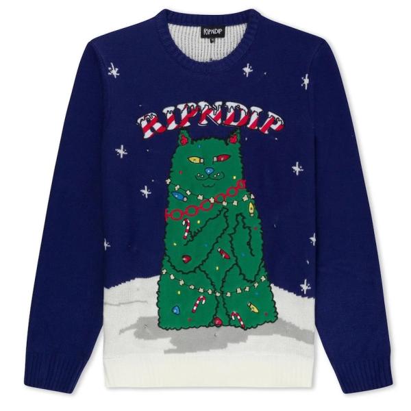 Ripndip Litmas Tree Light Up Knit Sweater Navy M セ...