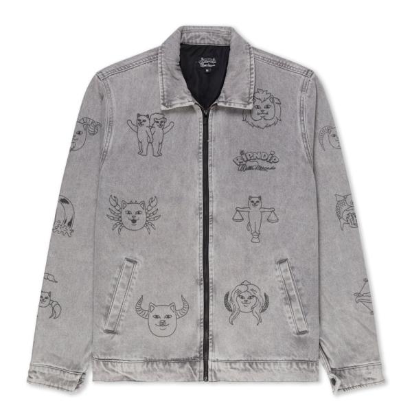 Ripndip Zodiac Mucho Work Jacket Grey Mineral Wash...