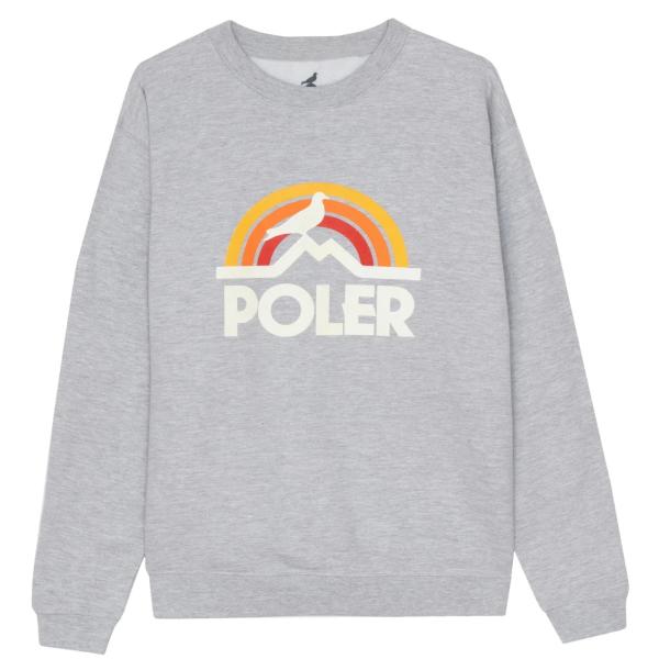 Poler Staple Pigeon Rainbow Crewneck Grey Heather ...