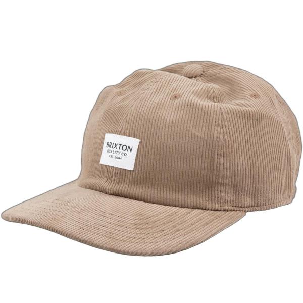 Brixton Stacked LP Corduroy Strapback Hat Cap Khak...