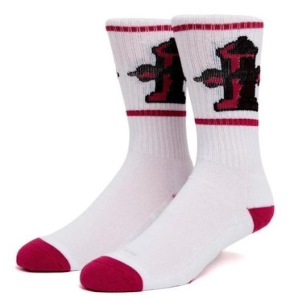 HUF Bookend Socks Red 靴下 ソックス 送料無料