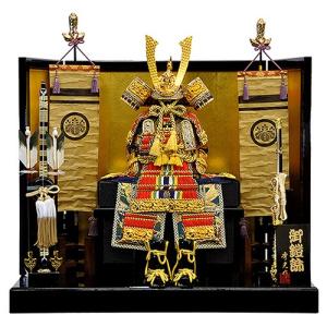 五月人形 大鎧 平台飾り 鎧飾り 京甲冑 朱赤縅 大型金沢箔屏風 弓太刀