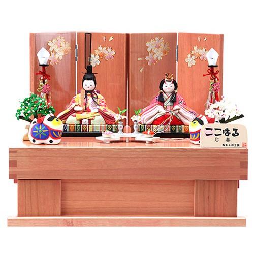 雛人形 ひな人形 木目込人形 コンパクト収納飾り まあるくて可愛いお顔の親王飾り 平安大新 hd12...
