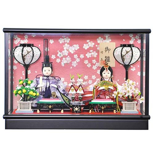 雛人形 ひな人形 コンパクト 童顔がかわいい親王ケース飾り 平安大新 hd12010