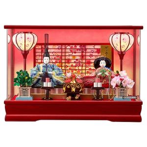 雛人形 コンパクト ケース飾り ぼんぼり電気付親王飾り 平安大新 ひな人形 送料無料 hd12011