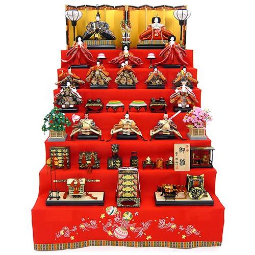 雛人形 十五人・七段飾り 西陣金襴衣裳十五人七段飾りセット 平安大新 ひな人形 送料無料 hd120...