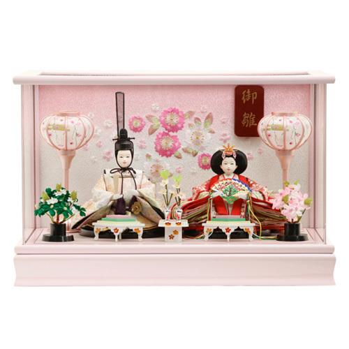 雛人形 ひな人形 ケース飾り 親王飾り コンパクト 桜づくしの春らしいお雛様 送料無料 平安泉匠作 ...
