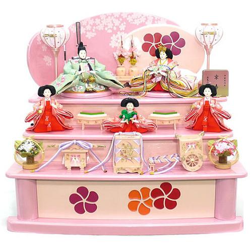 雛人形 お雛様 ひな人形 五人・三段飾り コンパクト 2022年 新作 送料無料 西陣 吉祥春花正絹...